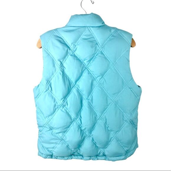 GAP Tiffany Blue Quilted Down Puffer Vest Size M - Picture 3 of 7